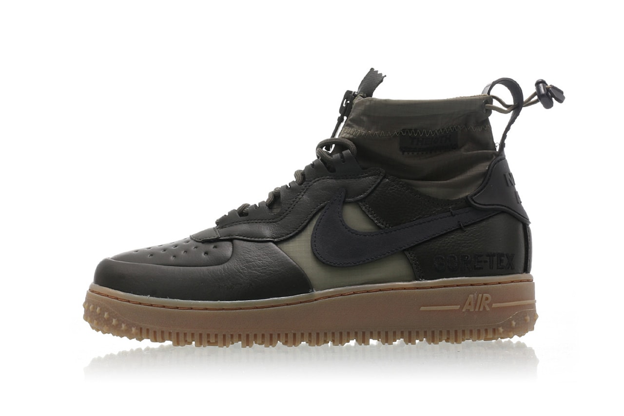 Nike Air Force 1 WTR GRX Sneaker Boot Release Information Weatherproof GORE-TEX cq7211-300 Sequoia/Black-Medium Olive-Gum Med Brown