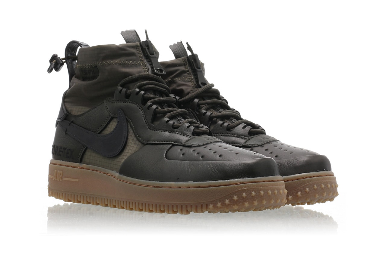 Nike Air Force 1 WTR GRX Sneaker Boot Release Information Weatherproof GORE-TEX cq7211-300 Sequoia/Black-Medium Olive-Gum Med Brown