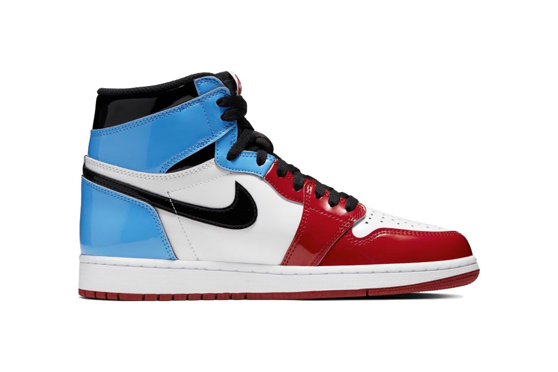 Nike Air Jordan 1 High "Fearless" Release Date info buy colorway patent leather michael basketball hall fame inaugeration speech gym red university blue black white november 2 2019 160 retail price CK5666-100