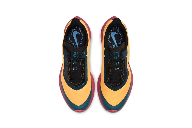 nike air zoom pegasus 36 trail CT9137 700 University Gold Noble Red Midnight Turquoise Black