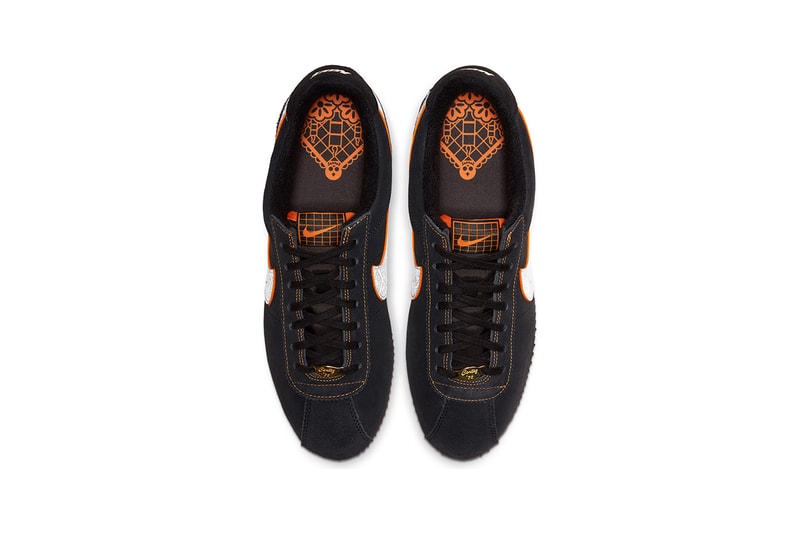 Nike Cortez Basic Leather SE "Day of the Dead" Release Information Halloween Special Edition Limited Black White University Red Patterns Día de Muertos Skull Design 