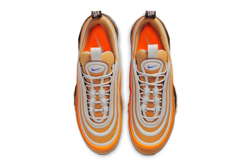 Nike Air Max 97 "Utility" Pack Release Info color "Sepia Stone/Moon Particle/Total Orange/Racer Blue"  BQ5615-200 "Black/Grey" BQ5615-001 drop date price where to cop bubble unit 