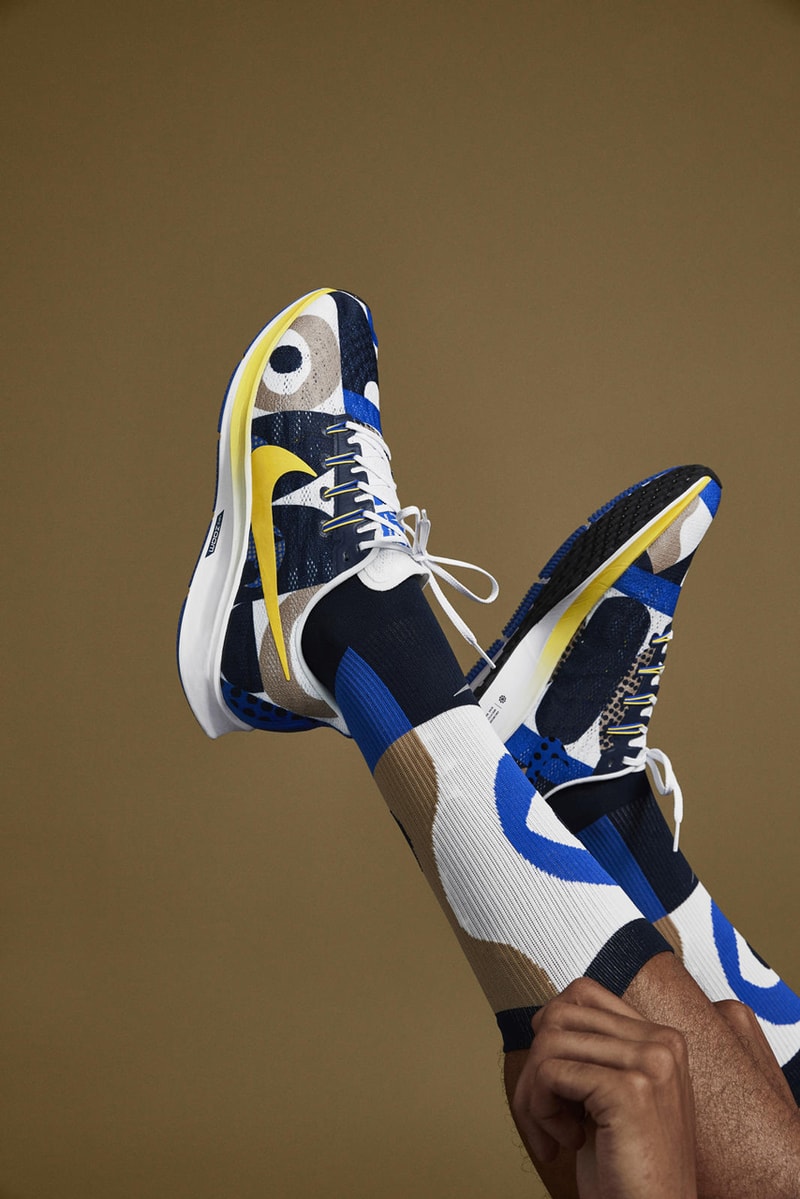 Cody Hudson Nike Running Shoes Zoom Pegasus 36 Epic React Flyknit Blue White Brown Yellow White Black Polka Dots 