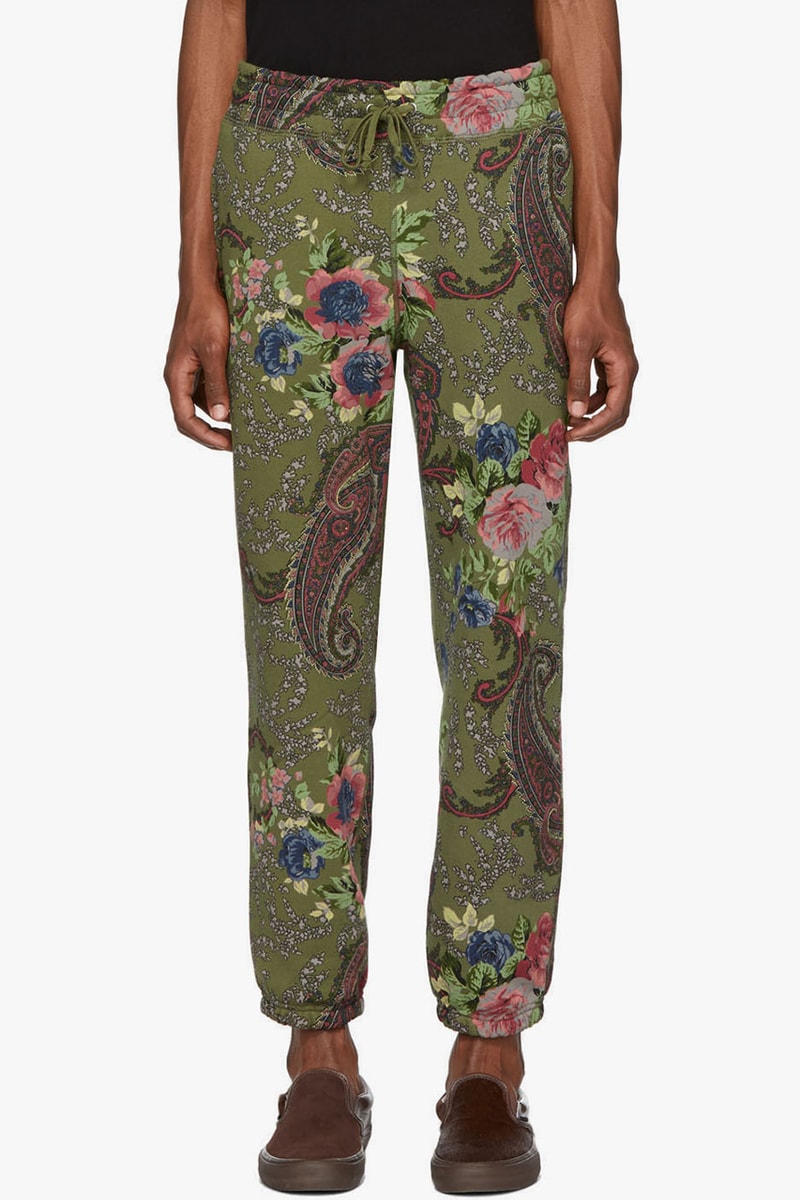 NOAH NYC Fall/Winter 2019 Paisley Collection Green Hoodie Grey Sweater Sweatpants Trackies Pattern Print Classic Design Bold Colors Fleece Lounge Pants Floral SSENSE Cop Where to Buy Online