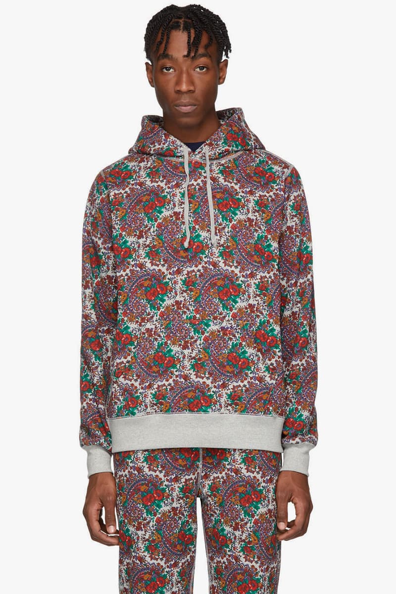 NOAH NYC Fall/Winter 2019 Paisley Collection Green Hoodie Grey Sweater Sweatpants Trackies Pattern Print Classic Design Bold Colors Fleece Lounge Pants Floral SSENSE Cop Where to Buy Online