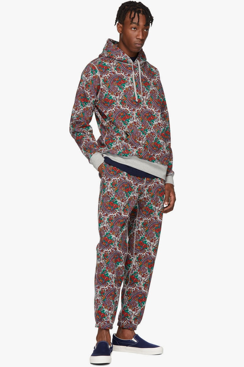 NOAH NYC Fall/Winter 2019 Paisley Collection Green Hoodie Grey Sweater Sweatpants Trackies Pattern Print Classic Design Bold Colors Fleece Lounge Pants Floral SSENSE Cop Where to Buy Online