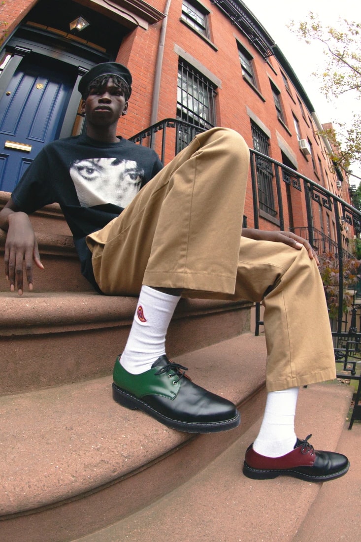 noah solovair gibson shoe tri color black green red doc martens