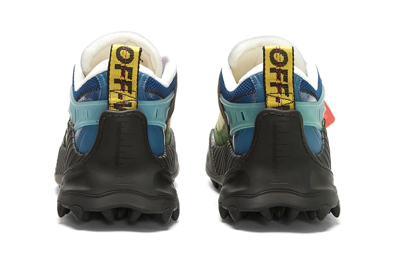 Off White ODSY 1000 Green Dark spikes footwear sneakers virgil abloh industrial quotations chunky shoes heavy made in italy cross arrows logo