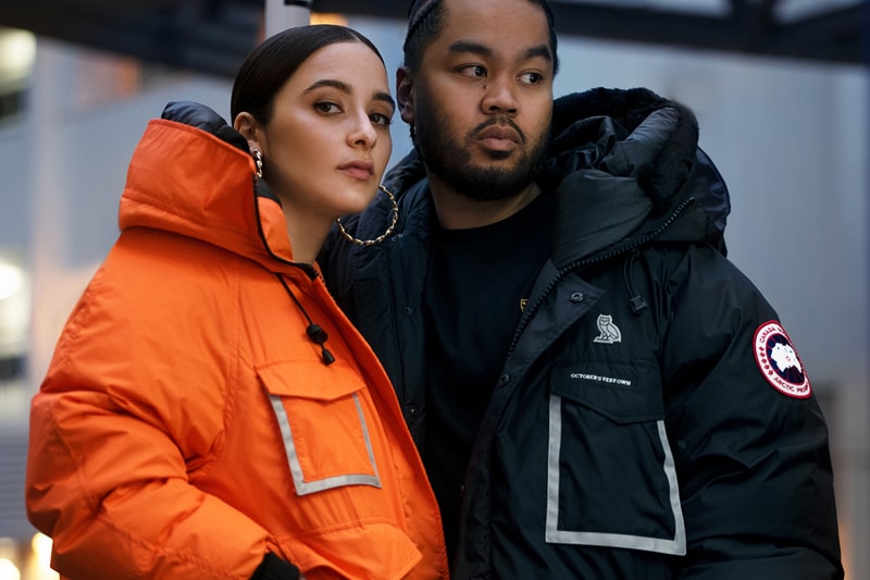 octobers very own ovo canada goose release information drake parka bomber chilliwack constable sunset orange black reflective detailing buy cop purchase