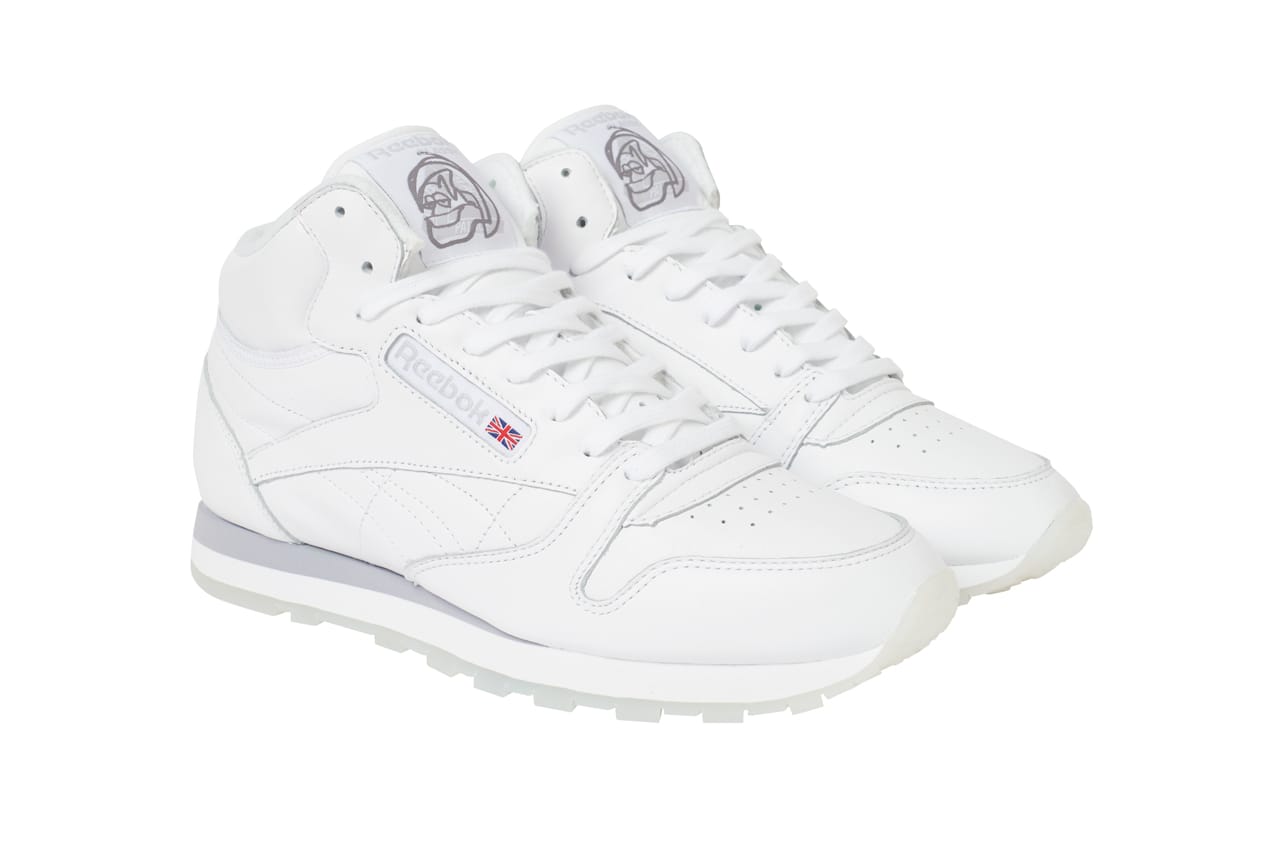 mens reebok classic leather mid white grey