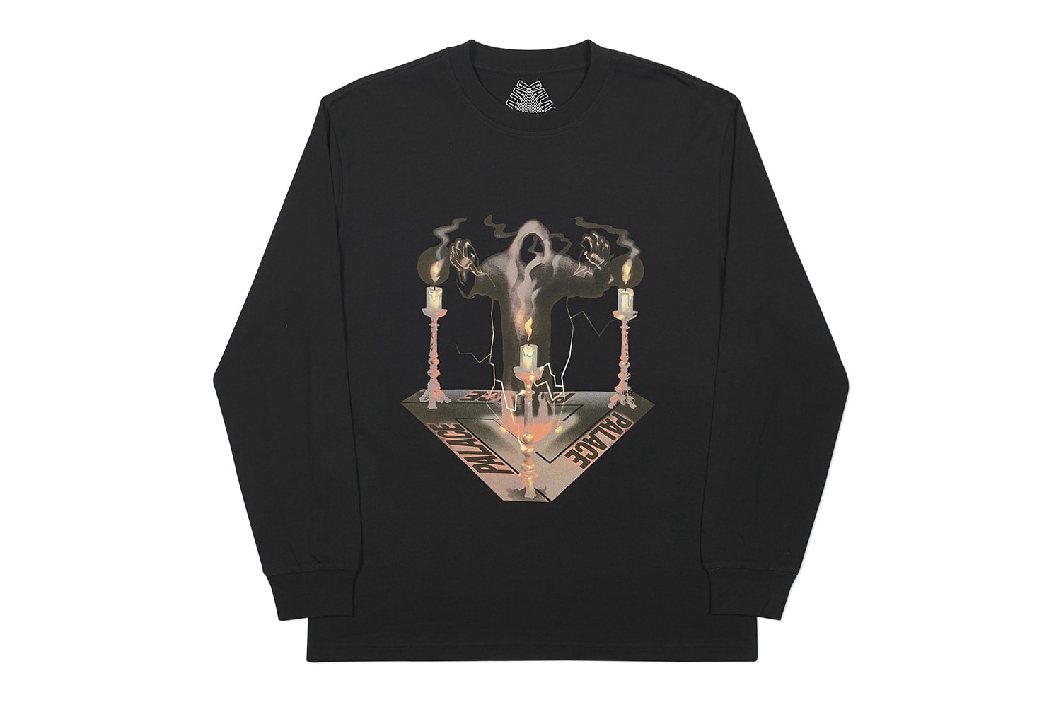 Palace SPOOKED Halloween Release Hoodie Crewneck Sweater T shirt Black Info Date Buy Skateboards Tri ferg