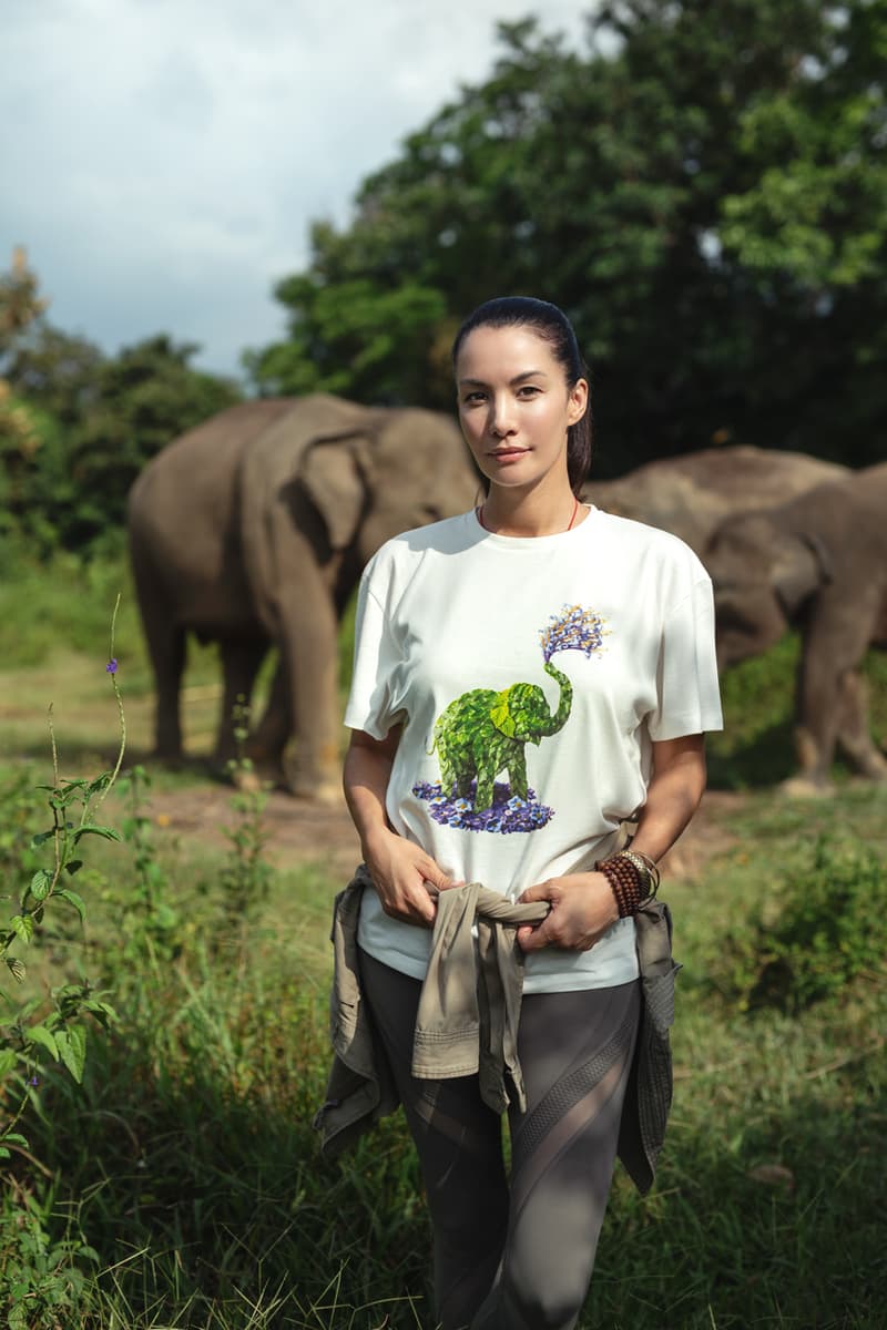 Nadya Hutagalung PANGAIA Capsule Collection Raku Inoue Tapanuli Orangutan Sumatran Elephant Barumun Nagari Wildlife Sanctuary Sumatran Orangutan Conservation Programme Seaweed T-shirts Orange Green Purple Brown