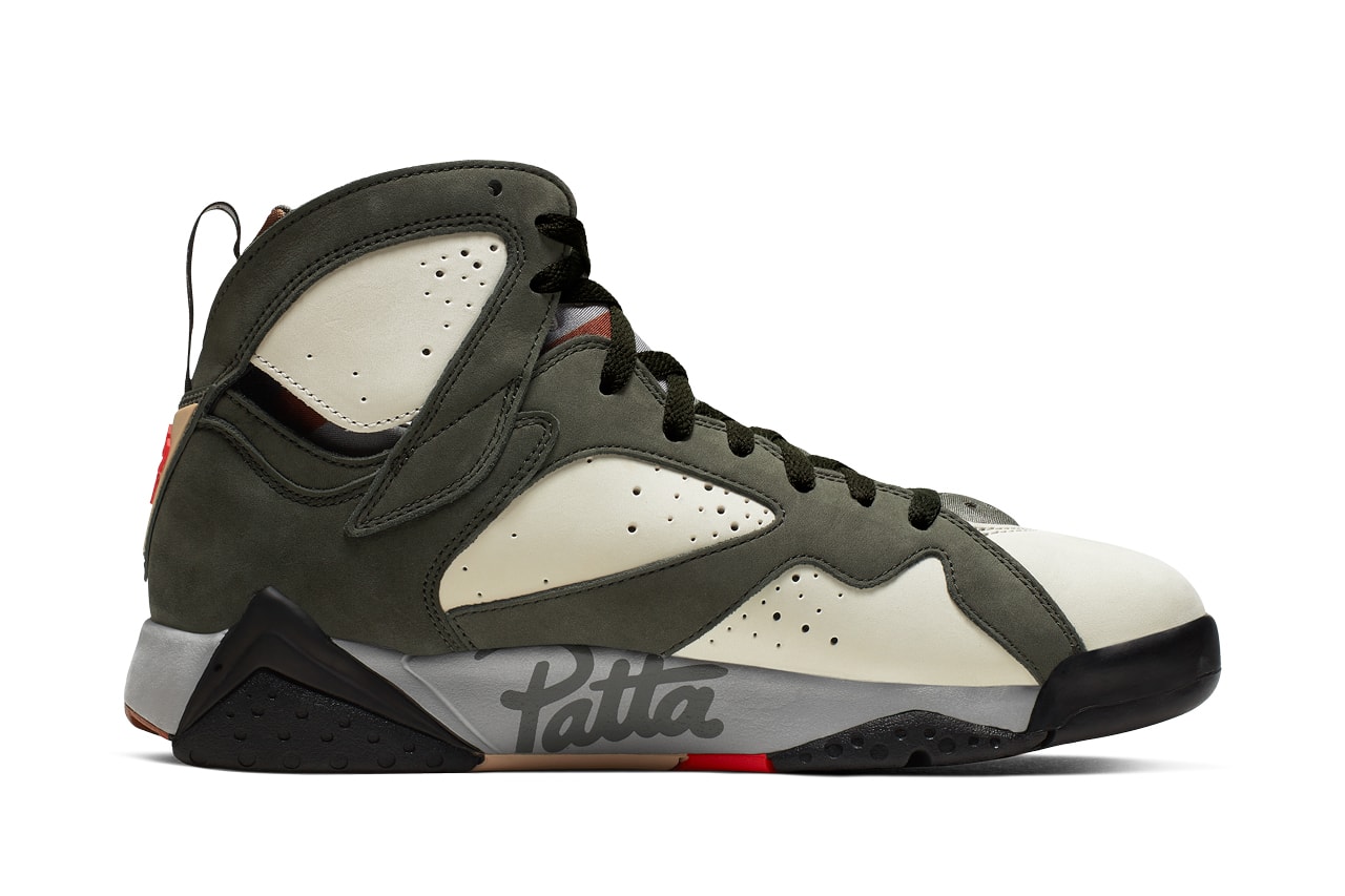 patta air jordan 7 icicle brown tan at3375 100 aj7 release sneakers shoes green olive