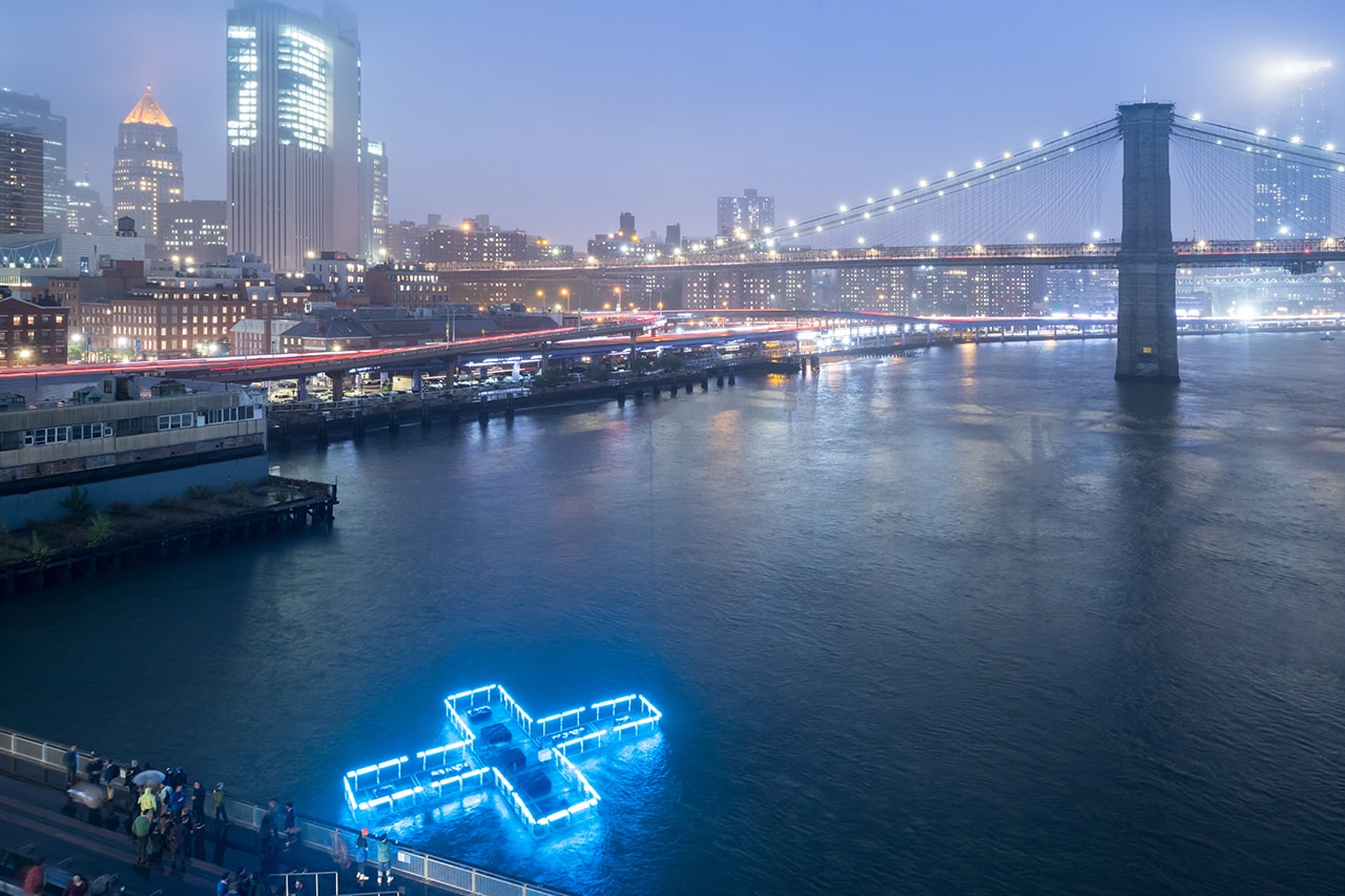 + Pool Floating Light Installation Color Changing East River Water Quality Testing Analyzing Data Playlab Inc Family New York Seaport District Public Art LED