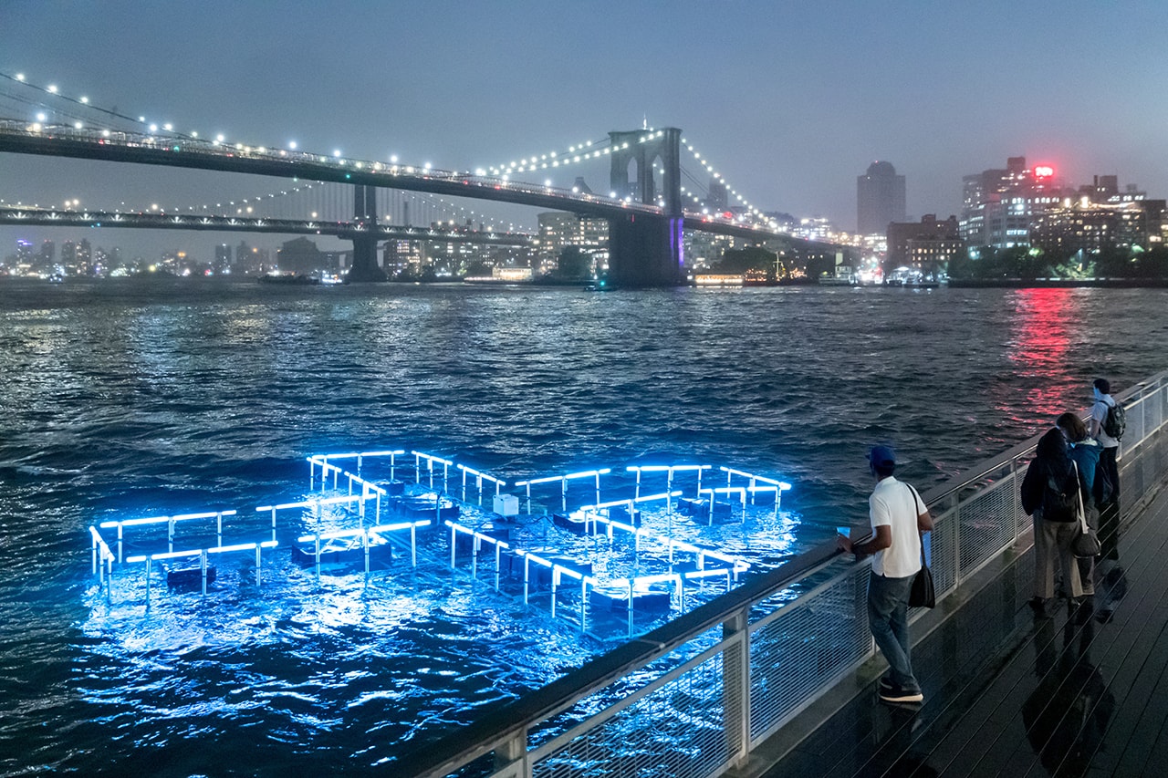 + Pool Floating Light Installation Color Changing East River Water Quality Testing Analyzing Data Playlab Inc Family New York Seaport District Public Art LED