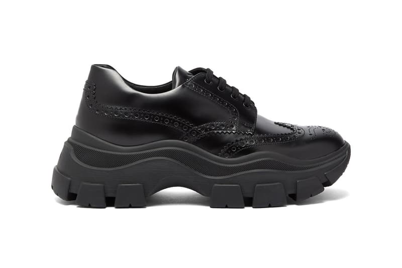 Prada Chunky-Sole Leather Brogue Trainers Runway Release Information Cop Online MATCHESFASHION.COM Formal Functional Sneakers Fashion Italian Label FW19 Fall Winter 2019