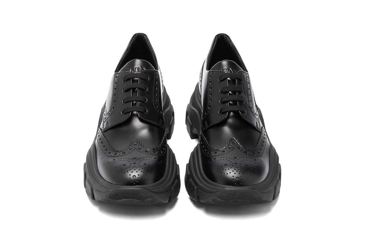 Prada Chunky-Sole Leather Brogue Trainers Runway Release Information Cop Online MATCHESFASHION.COM Formal Functional Sneakers Fashion Italian Label FW19 Fall Winter 2019