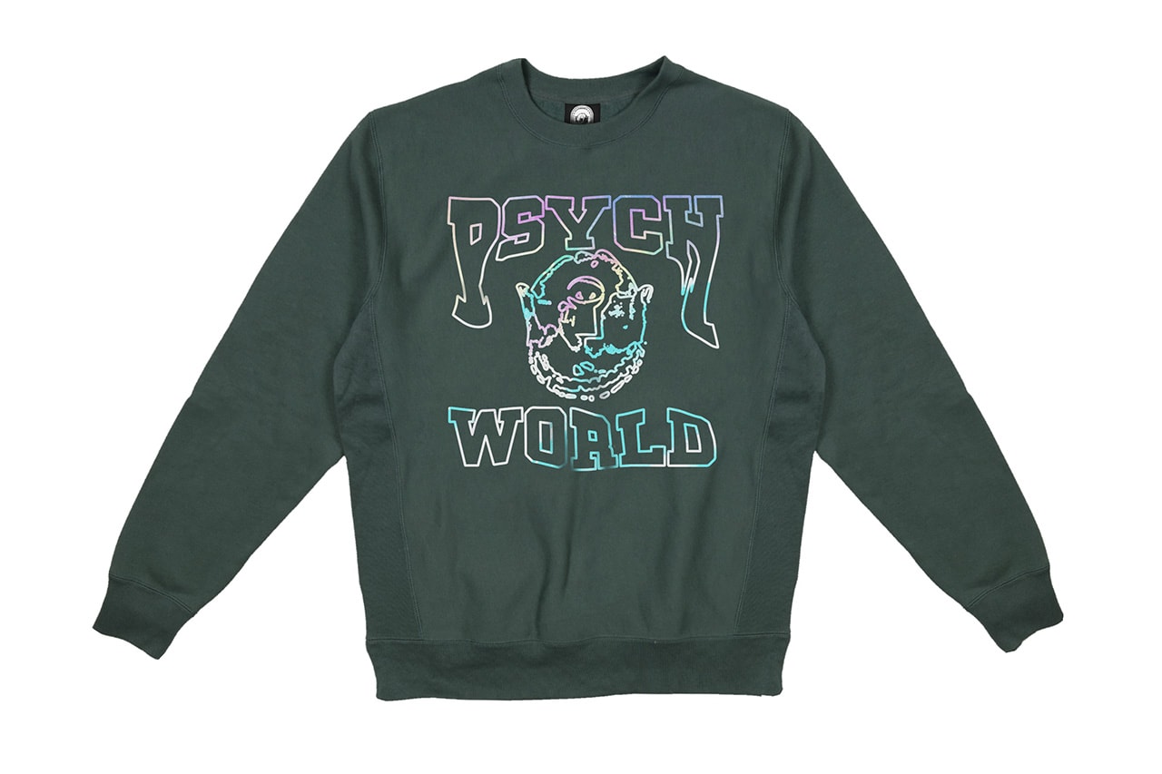 Psychworld "Iridescent College Crew" Release Info Playboi carti bloody osiris crewneck sweatshirt drop date