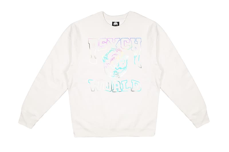 Psychworld "Iridescent College Crew" Release Info Playboi carti bloody osiris crewneck sweatshirt drop date