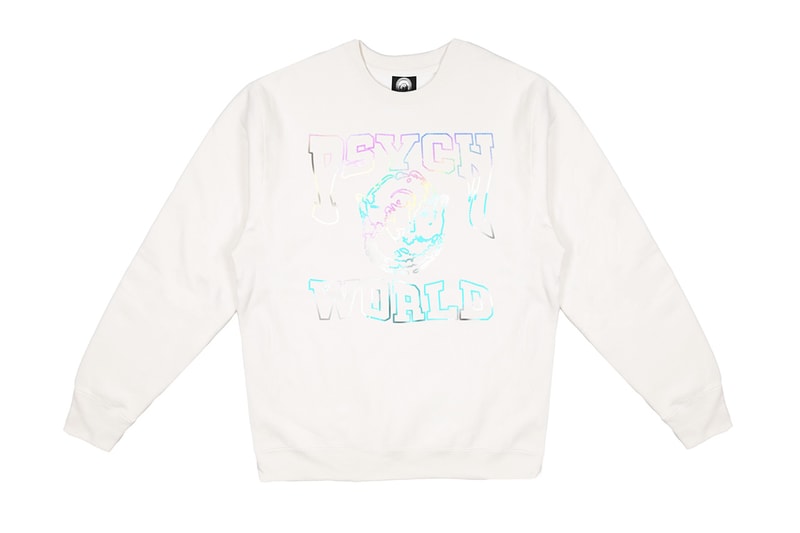 Psychworld "Iridescent College Crew" Release Info Playboi carti bloody osiris crewneck sweatshirt drop date