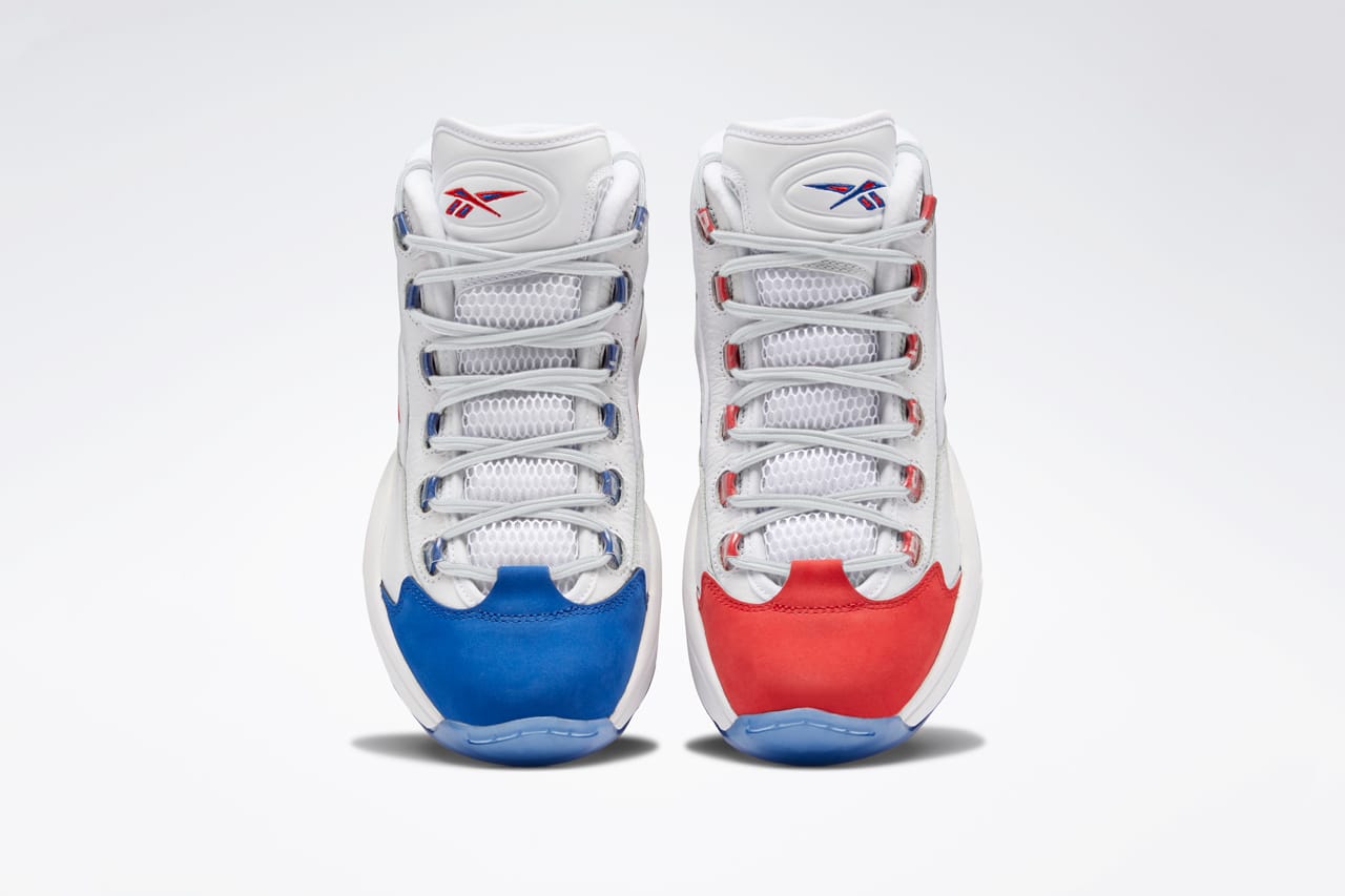 red and blue reebok
