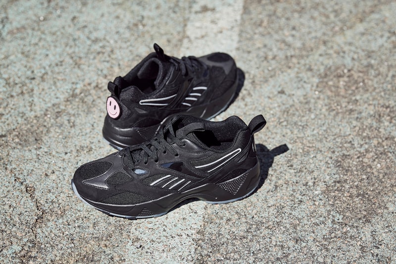 WondaGurl Reebok 'It's a Man's World' Campaign Aztrek 96 Sneakers 3M Black Smiley Face Patches Purple Audio Waves USB 