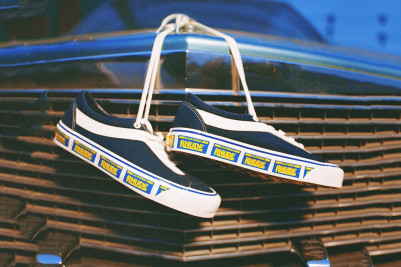 rhude rude vans bold ni rhuigi villasenor licence plate white red yellow black