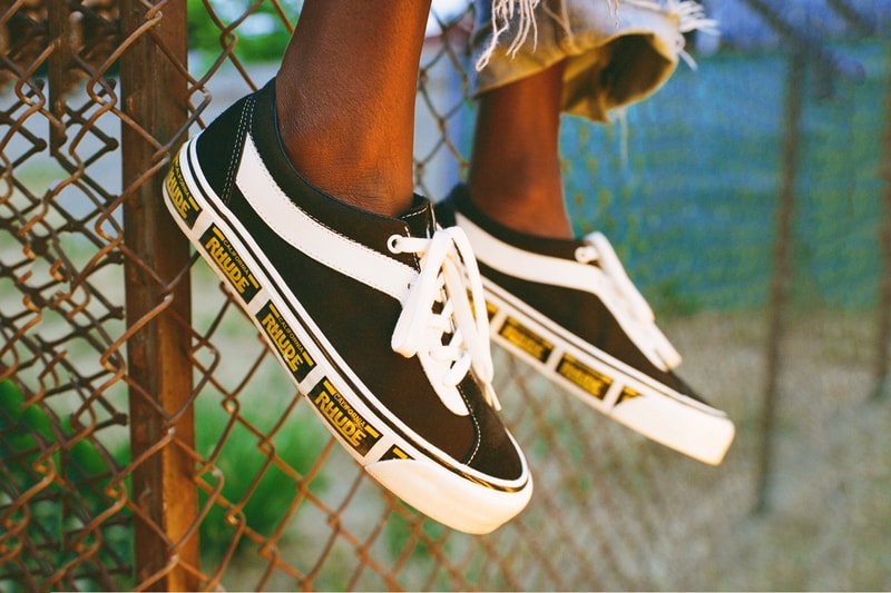 rhude rude vans bold ni rhuigi villasenor licence plate white red yellow black