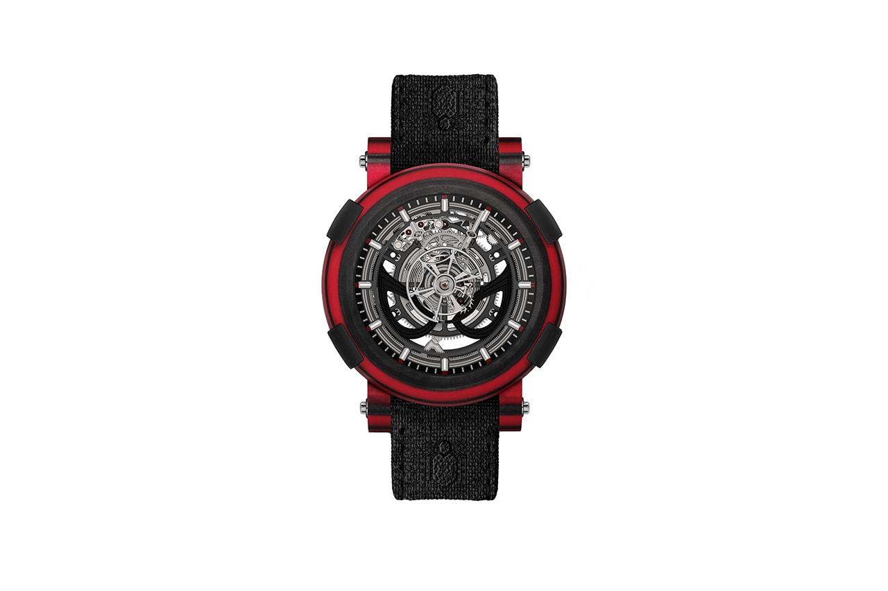 RJ ARRAW 'Spider-Man' Tourbillon Release Information Closer Look Watches Marvel Superhero Swiss Watchmaker Timepiece Interchangeable Strap Black Red Versions 10 Pieces £83,200 GBP 