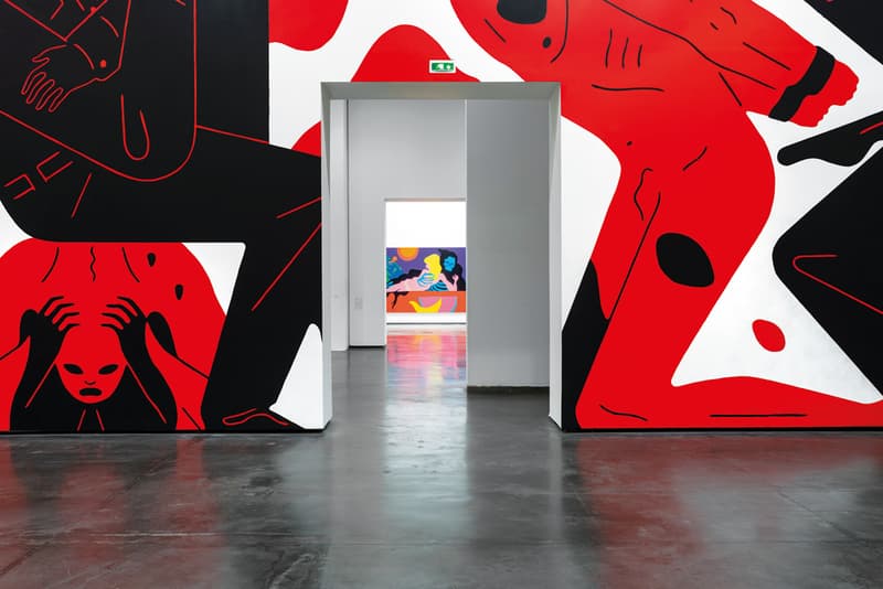 Rose Beton Les Abattoirs Exhibition Cleon Peterson Todd James Tania Mouraud Paintings Installations Red White Black Blue Purple Yellow Pink Green