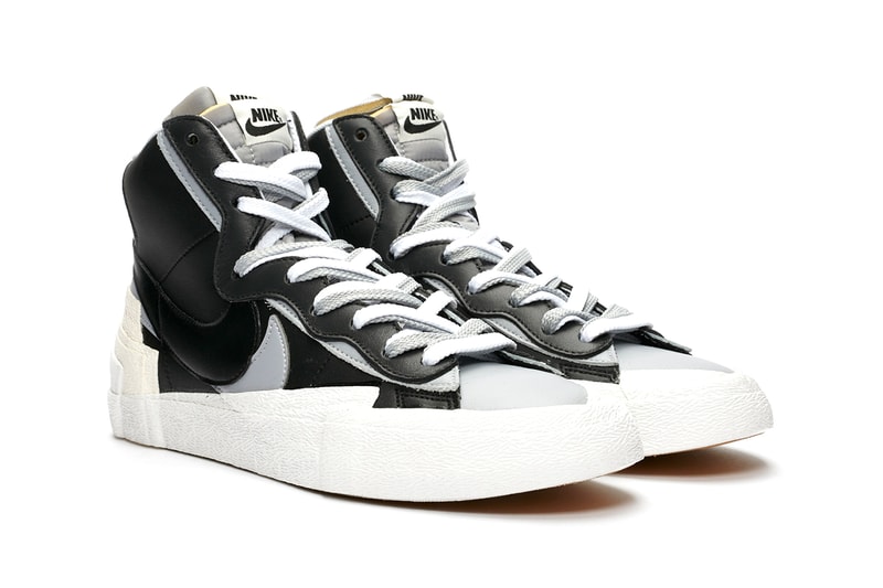 sacai nike blazer mid black white wolf grey release information date details buy cop purchase first official look chitose abe fraser cooke Bv0072-002-100