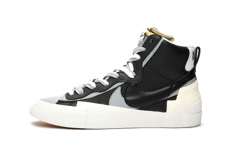 sacai nike blazer mid black white wolf grey release information date details buy cop purchase first official look chitose abe fraser cooke Bv0072-002-100