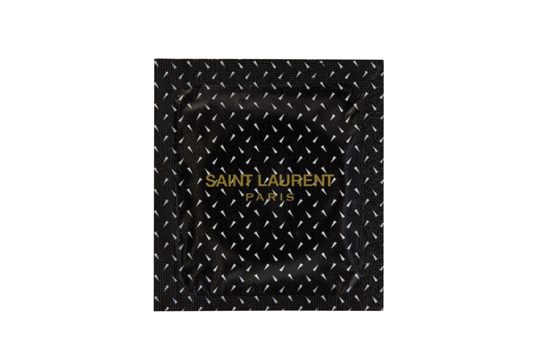 Saint Laurent Unveils Bougie €2 EUR Condoms Branded YSL Yves Saint Laurent Anthony Vaccarello sex where to buy france paris Rive Droite pop up