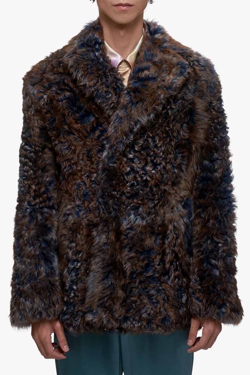 Sies Marjan Lamb Shearling Peacoat fall winter 2019 traditional brown indigo thick jacket coat outerwear furry made in turkey fur M5TG401