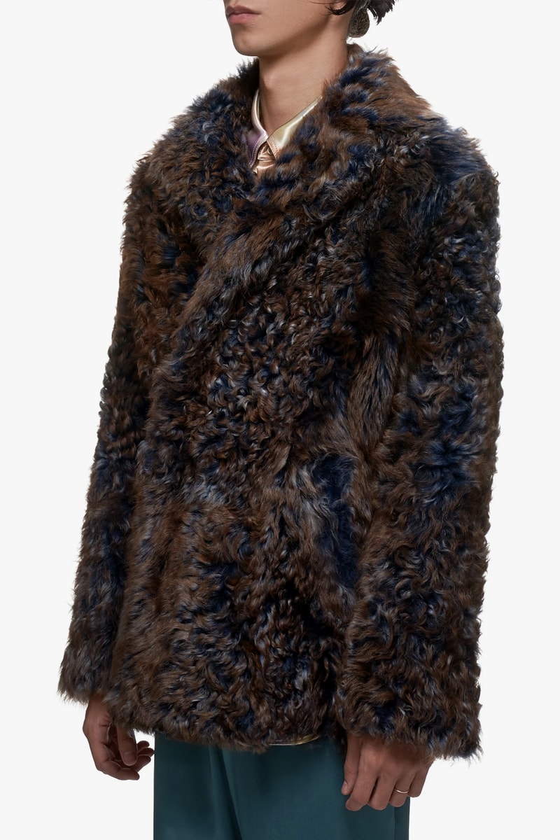 Sies Marjan Lamb Shearling Peacoat fall winter 2019 traditional brown indigo thick jacket coat outerwear furry made in turkey fur M5TG401