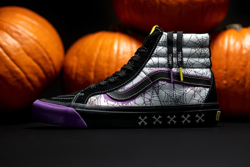 size? x Vans Sk8-Hi "Halloween" Release Information First Look Collaboration Skateboarding Shoe Sneaker OG Archive Design Artwork Spooky Season Spiderwebs Skulls Crossbones Trick or Treat 