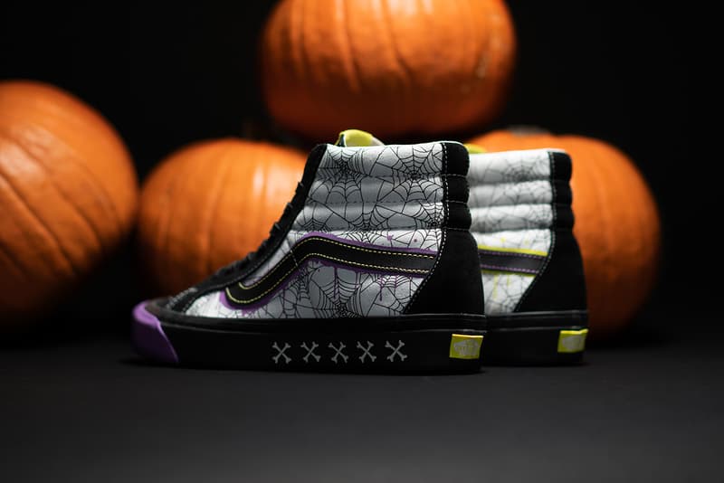 size? x Vans Sk8-Hi "Halloween" Release Information First Look Collaboration Skateboarding Shoe Sneaker OG Archive Design Artwork Spooky Season Spiderwebs Skulls Crossbones Trick or Treat 