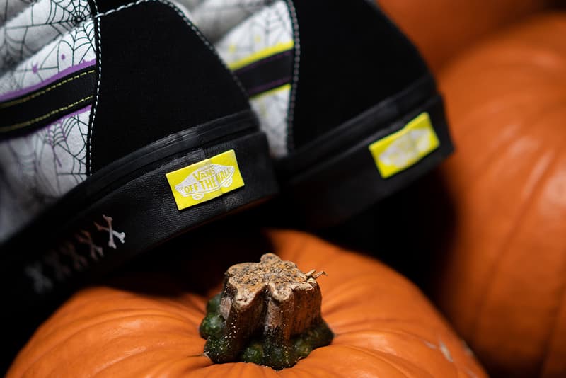 size? x Vans Sk8-Hi "Halloween" Release Information First Look Collaboration Skateboarding Shoe Sneaker OG Archive Design Artwork Spooky Season Spiderwebs Skulls Crossbones Trick or Treat 