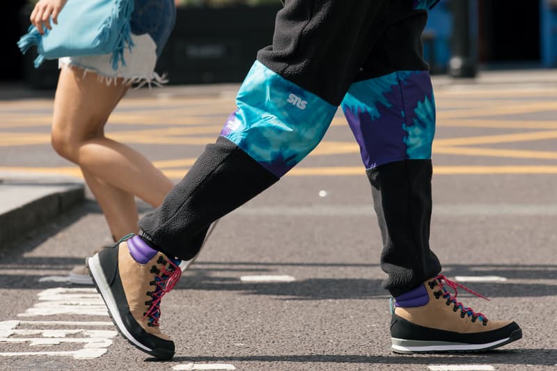 sneakersnstuff the north face 20th anniversary capsule collection tie dye black purple blue puffer nuptse jacket berkley boot denali fleece sweatpants hat sns