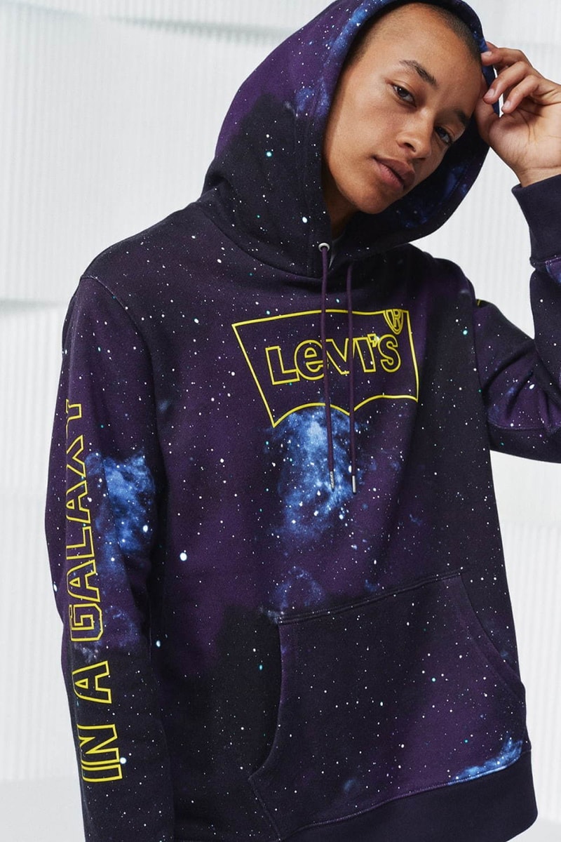 'Star Wars: The Rise of Skywalker' x Levi's FW19 collaboration capsule collection denim jeans 501 trucker jacket hoodie tee shirt long-sleeve chewbacca darth vader c3po r2d2 clothing fall winter 2019 november 1 logo