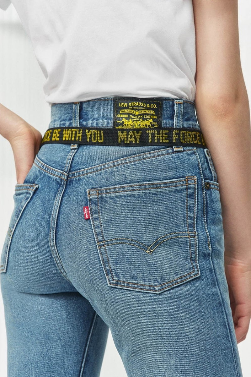 'Star Wars: The Rise of Skywalker' x Levi's FW19 collaboration capsule collection denim jeans 501 trucker jacket hoodie tee shirt long-sleeve chewbacca darth vader c3po r2d2 clothing fall winter 2019 november 1 logo