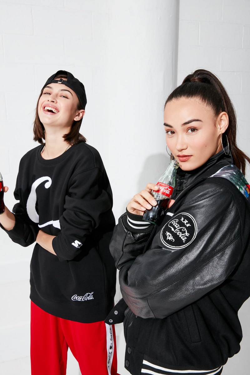 Coca-Cola Starter Black Label Capsule Collection Varsity Satin Jacket Tracksuit Crewneck Sweatshirt T-shirts Sweatpants Hats Wool Black White Red