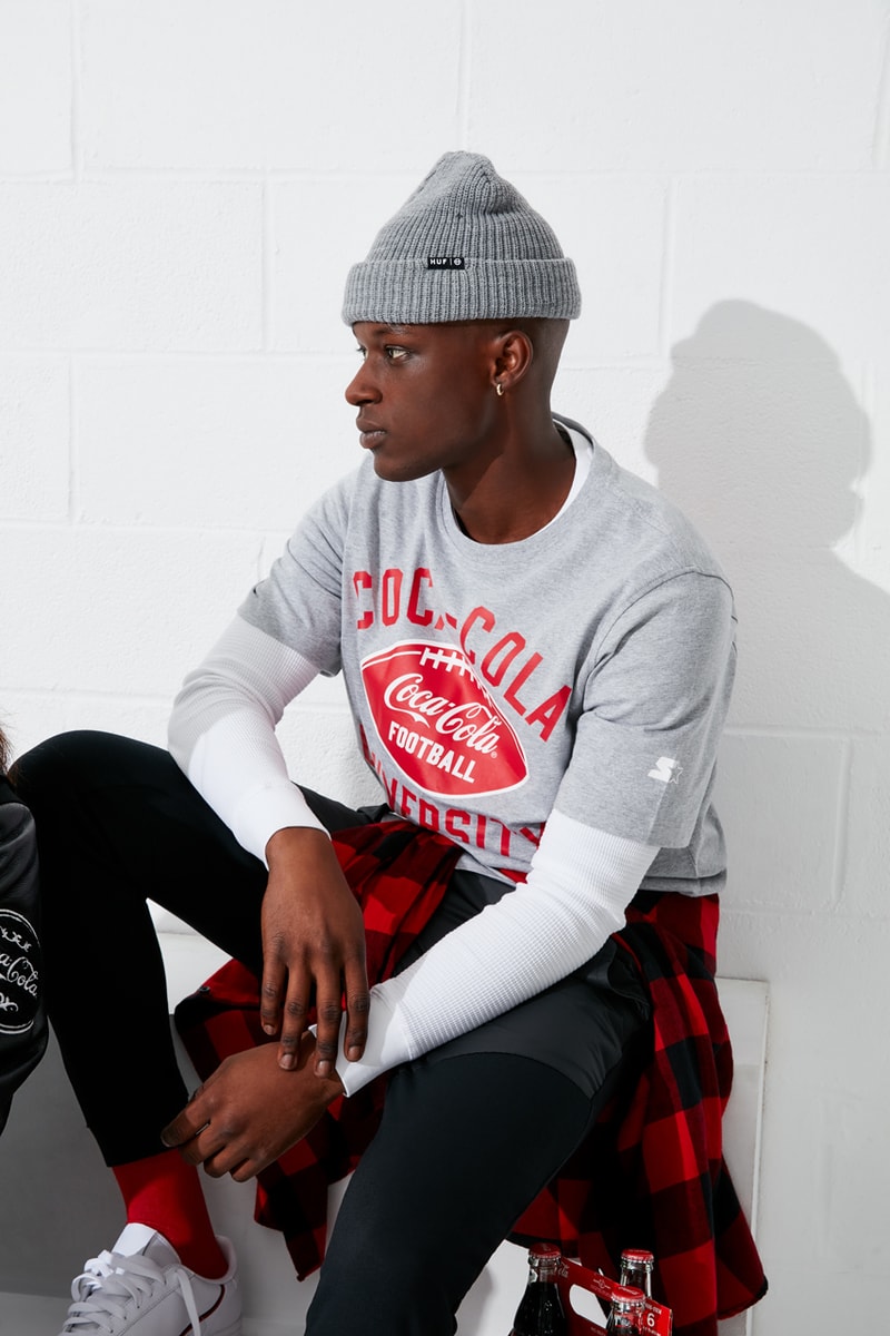 Coca-Cola Starter Black Label Capsule Collection Varsity Satin Jacket Tracksuit Crewneck Sweatshirt T-shirts Sweatpants Hats Wool Black White Red