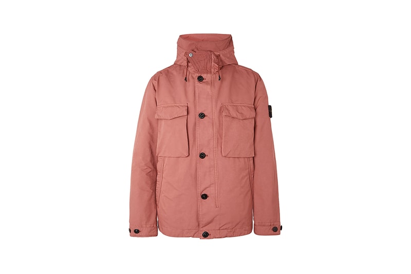 mr porter stone island exclusive spring summer 20 jacket coat parka shearling vest cargo trousers knitwear blush pink cream off white charcoal grey black buy cop purchase