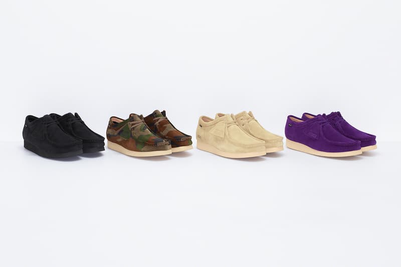 supreme clarks wallabees wallabee low camo black tan vibram gore-tex