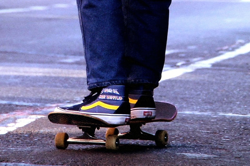 Supreme Vans FW 19 SK8 Hi fuck off flames white black blue yellow cream checkerboard