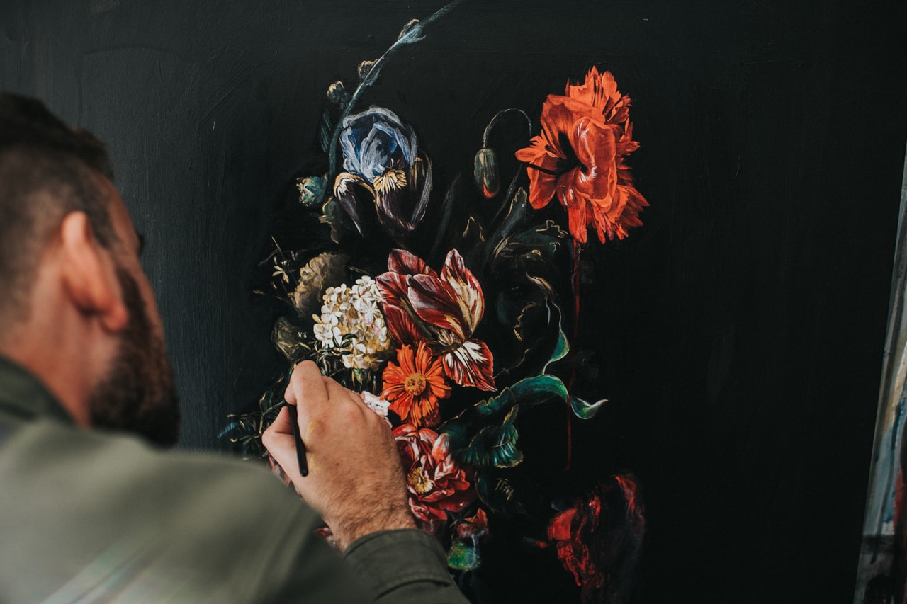 Ted Pim "Empire Lines" Exhibition The Salon Portraits Battle Scenes Flowers Oil Paintings