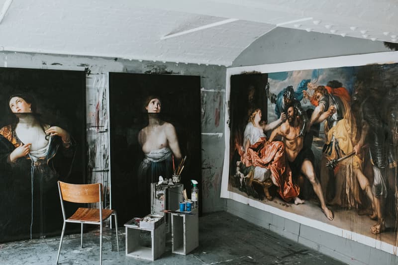 Ted Pim "Empire Lines" Exhibition The Salon Portraits Battle Scenes Flowers Oil Paintings