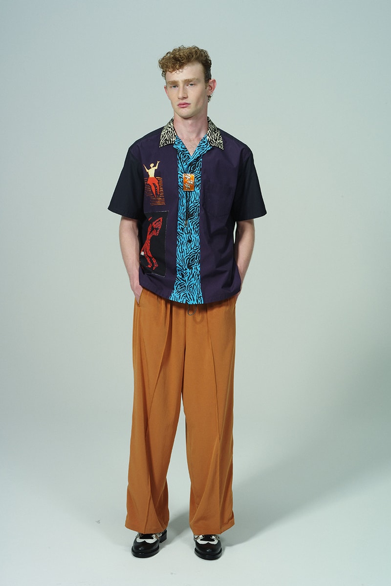 Toga Virilis Spring/Summer 2020 Lookbook Collection Yasuko Furuta Menswear 1950s '50s Inspired Romantic Colors Frills Collars Double Breasted Zazous Suits Blouson Blouse Polo Shirts Rugby Prints Sheer Fabrics