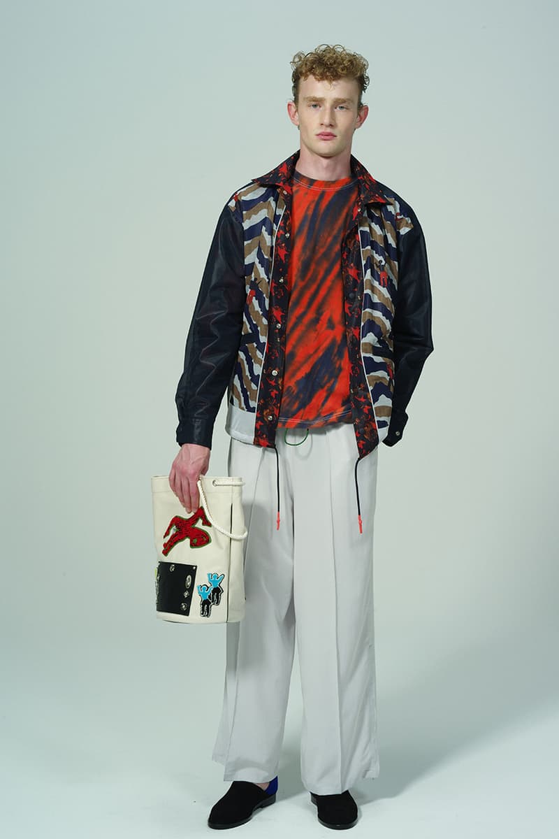 Toga Virilis Spring/Summer 2020 Lookbook Collection Yasuko Furuta Menswear 1950s '50s Inspired Romantic Colors Frills Collars Double Breasted Zazous Suits Blouson Blouse Polo Shirts Rugby Prints Sheer Fabrics